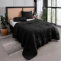 Kit Edredom Casal Queen 3 Peças Margarida Cama Box Cor:Preto