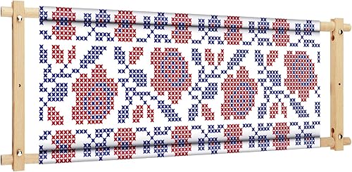 Tapiz bordado de punto de aguja, marco de punto de cruz, marco de costura de madera, soporte de aro de costura, herramienta de soporte de punto de