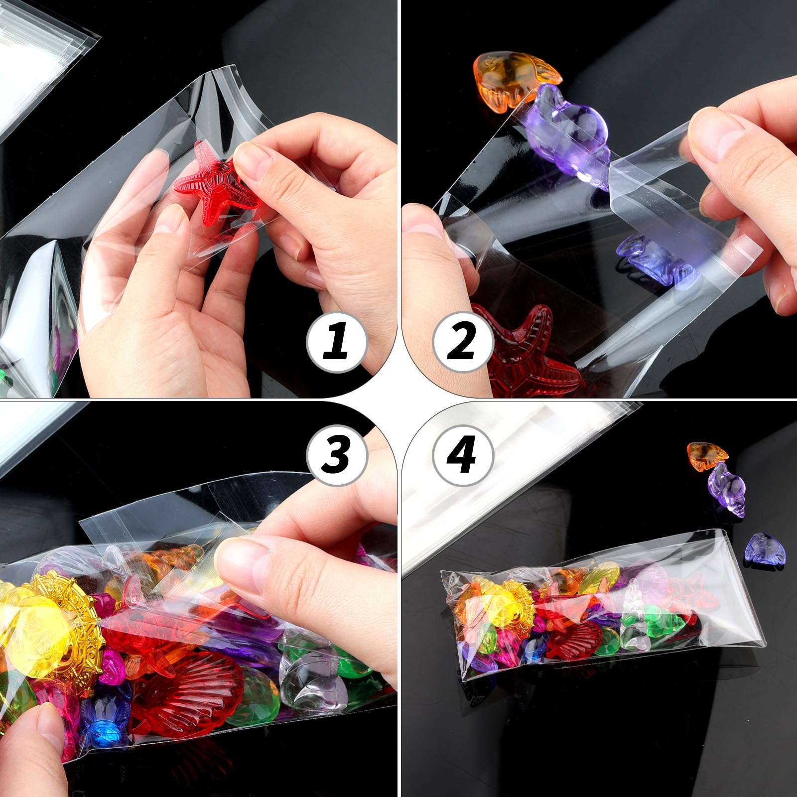Cellofaanzakjes, zelfklevend, 20 x 12 cm, OPP-zakjes, cellofaanzakjes, kleine transparante plastic zakjes, zelfklevende koekjeszakjes, platte zakjes, lijmsluiting voor snoep, koekjes, noten, sieraden