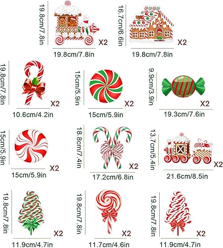 Miniatura 2 de 30 piezas de decoración de remolinos colgantes de Navidad, decoración colgante de remolinos de Navidad, serpentinas, casa de pan de jengibre para