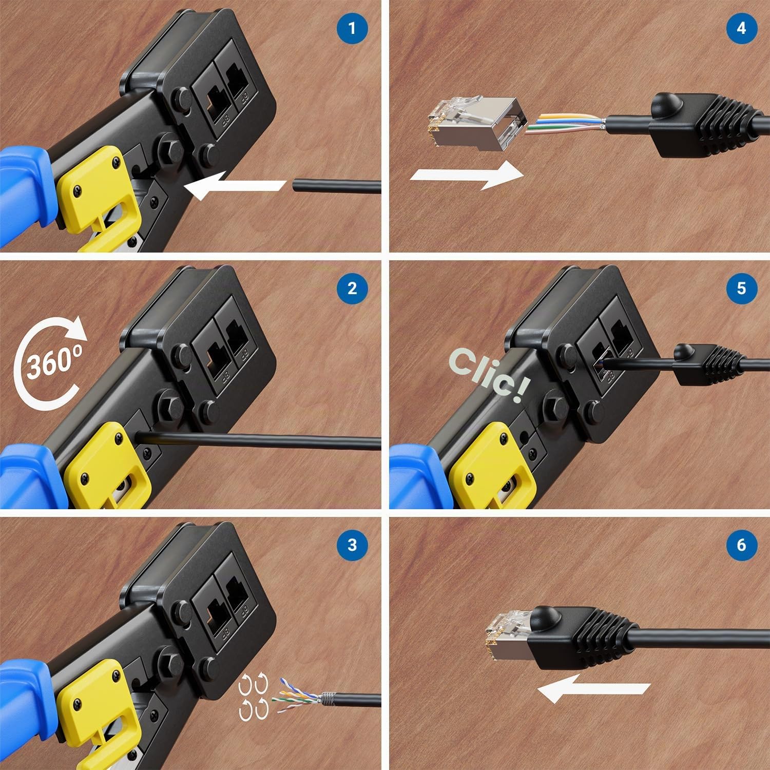 deleyCON 100m CAT7 Cavo Patch per Esterni Set di Installazione Incl. Pinza per Cavi a Crimpare & 50 Connettori RJ45 - S/FTP 600 MHz 10 Gbit/s AWG 26 CU Rame - Resistente ai Raggi UV - Nero