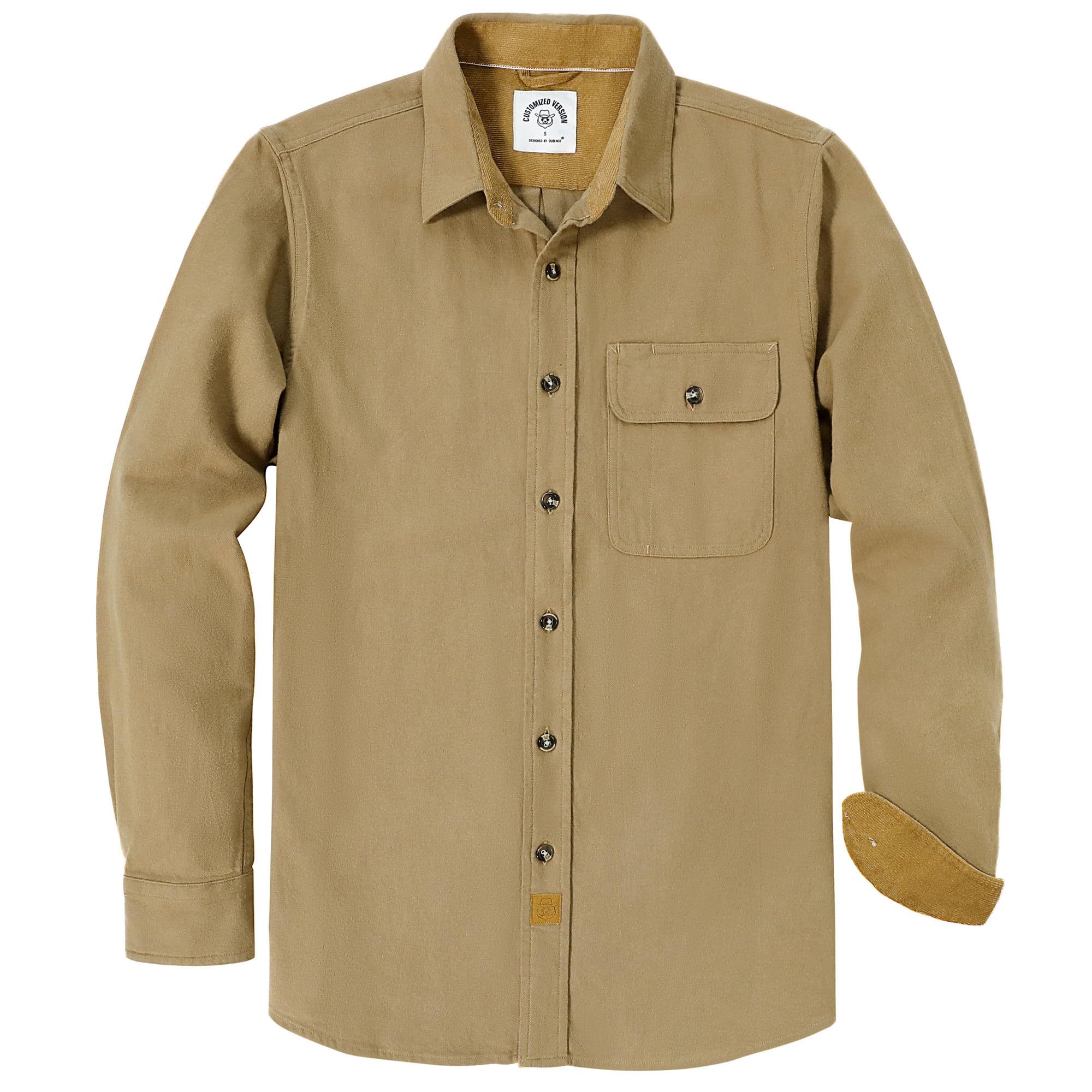 Dubinik® Camicia Flanella Uomo Quadri Camice in Flanella Uomo Regular Fit Casual Cotone Manica Lunga Bottoni Shirt in Pile