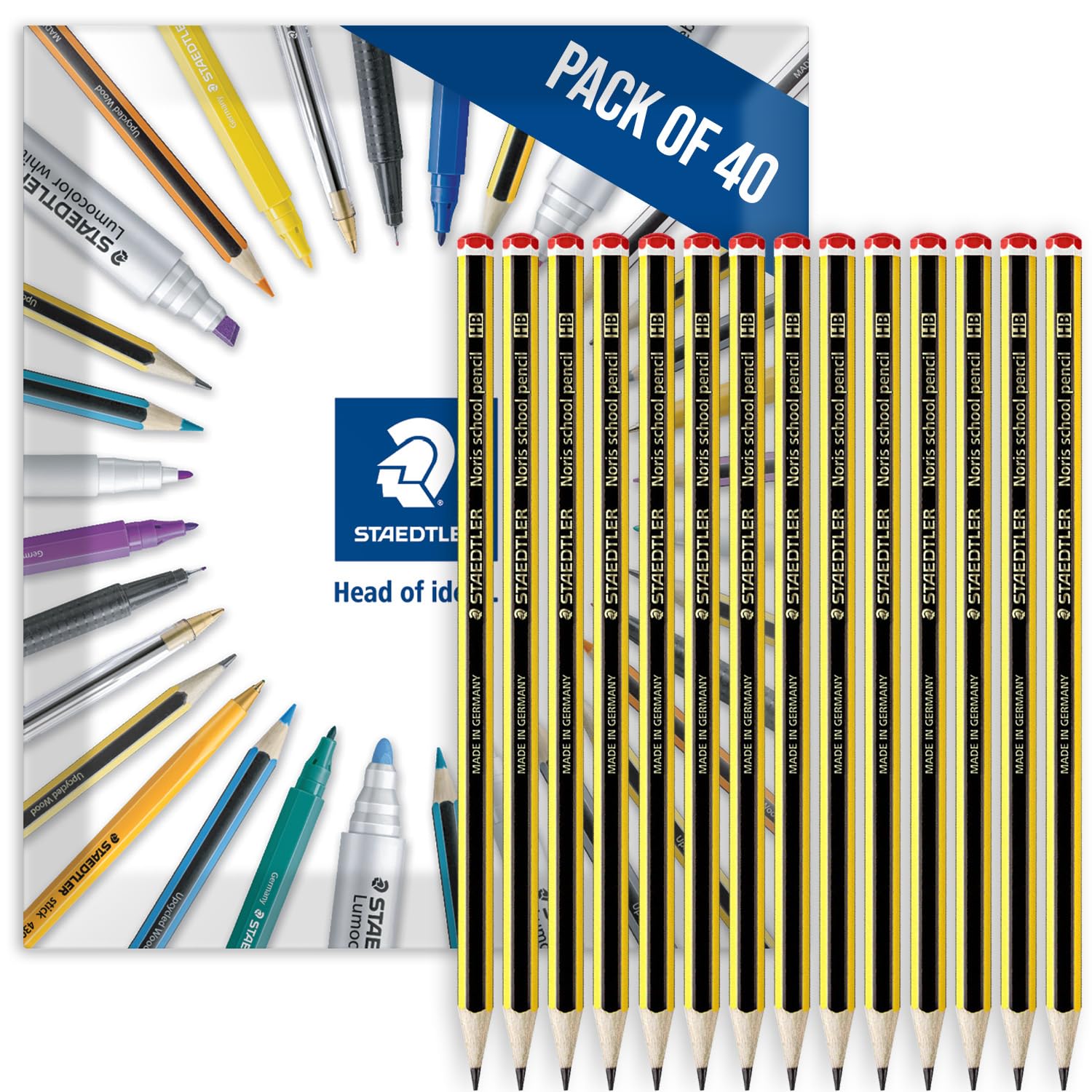 STAEDTLER Noris 121 Pencils, HB, Graphite, Pack of 40 in Envelope Packaging