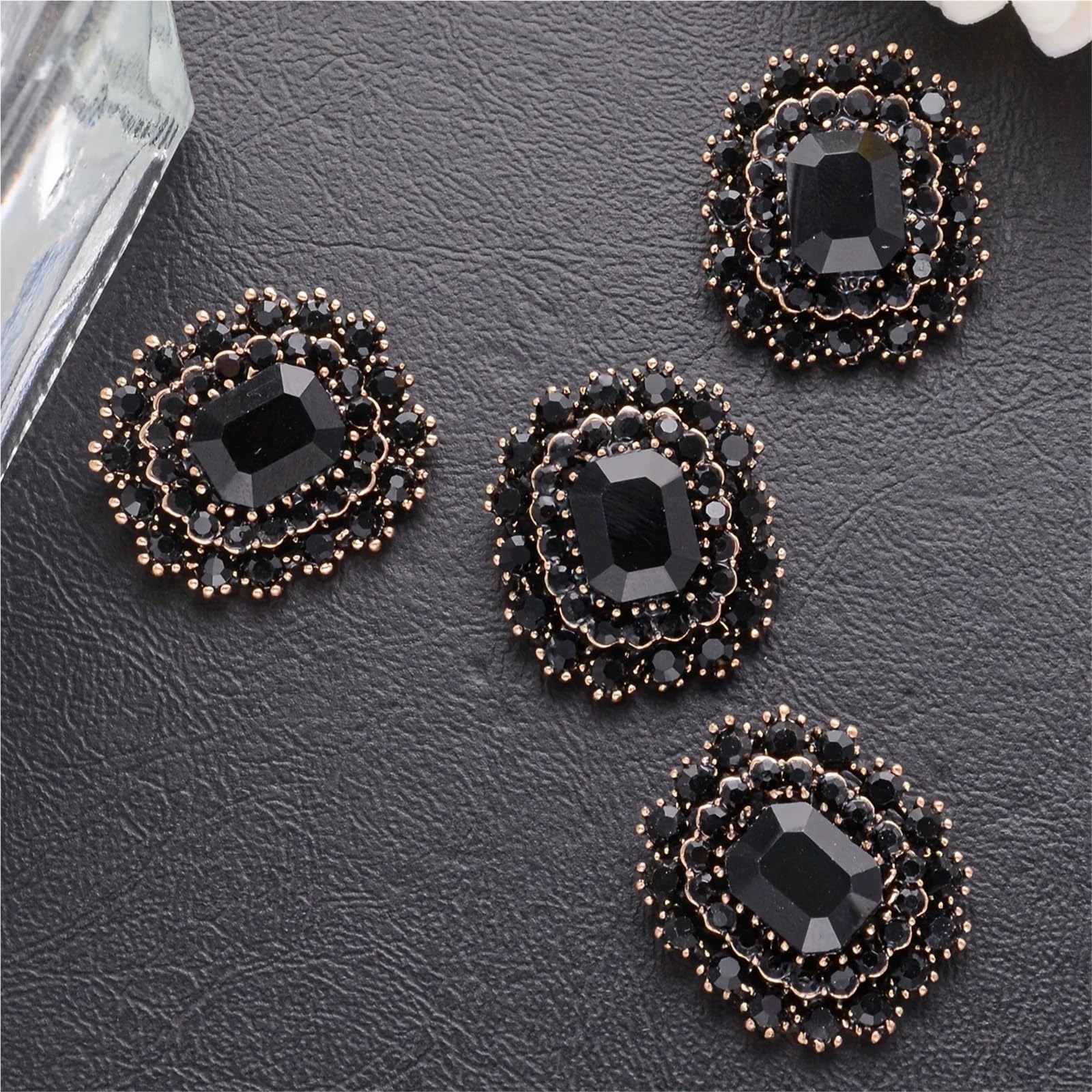 Künstliche Strass-Perlenknöpfe, 16 mm, 6 Stück