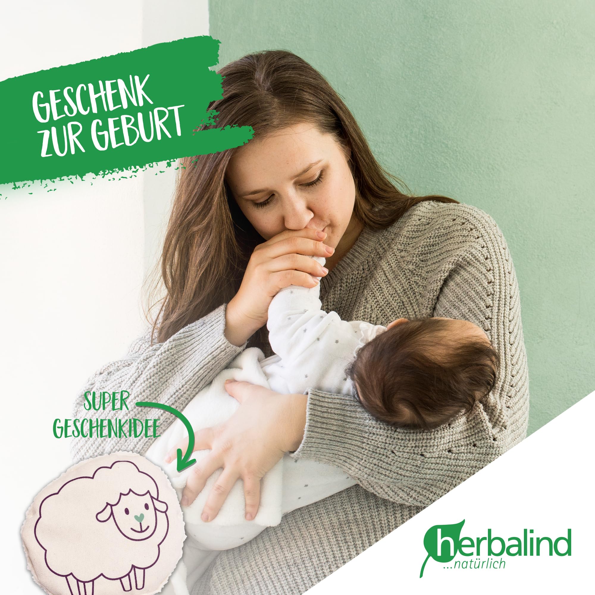 HERBALIND Kinderset 2x Kirschkernkissen für Kinder und Babys Dino & Schaf - 100% Baumwolle Plüsch Wärmekissen, wärmende Kissen 19x19 cm als Wärmflasche mit Kirschkernen
