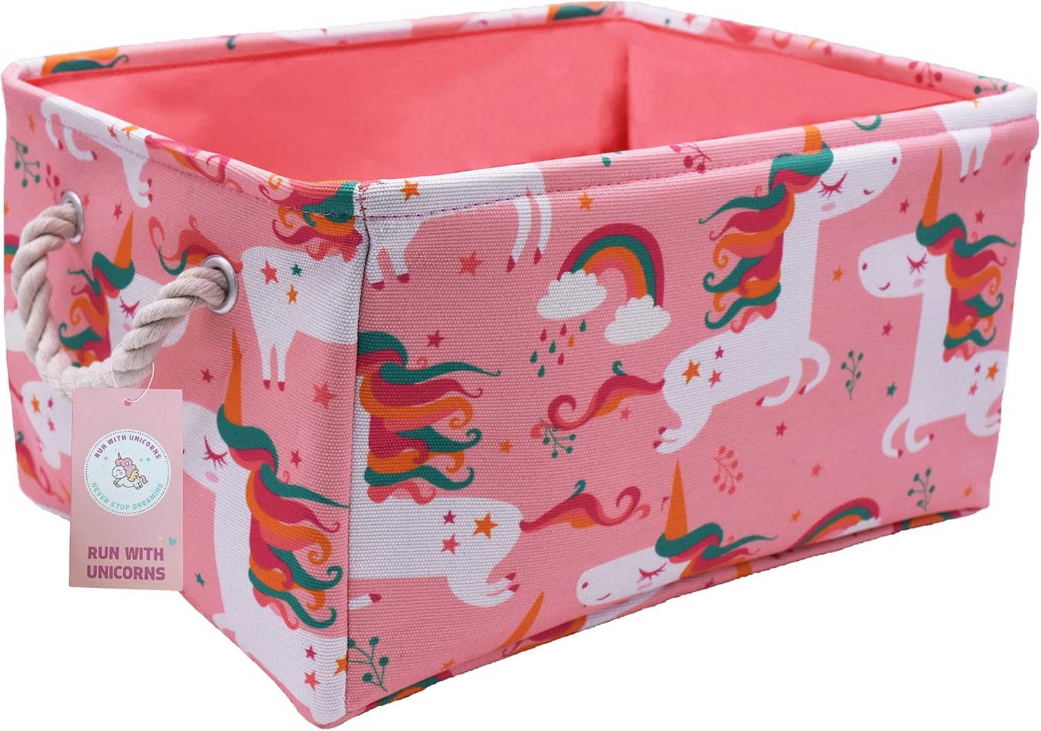 Run with Unicorns Storage Bins, Laundry Hamper, Toy Storage