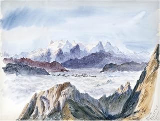 Trademark Fine Art Canvas Wall Art - John Singer Sargent 'Sargent Mountainous Landscapes I' Wall Art for Living Room, Bedroom, or Office Décor