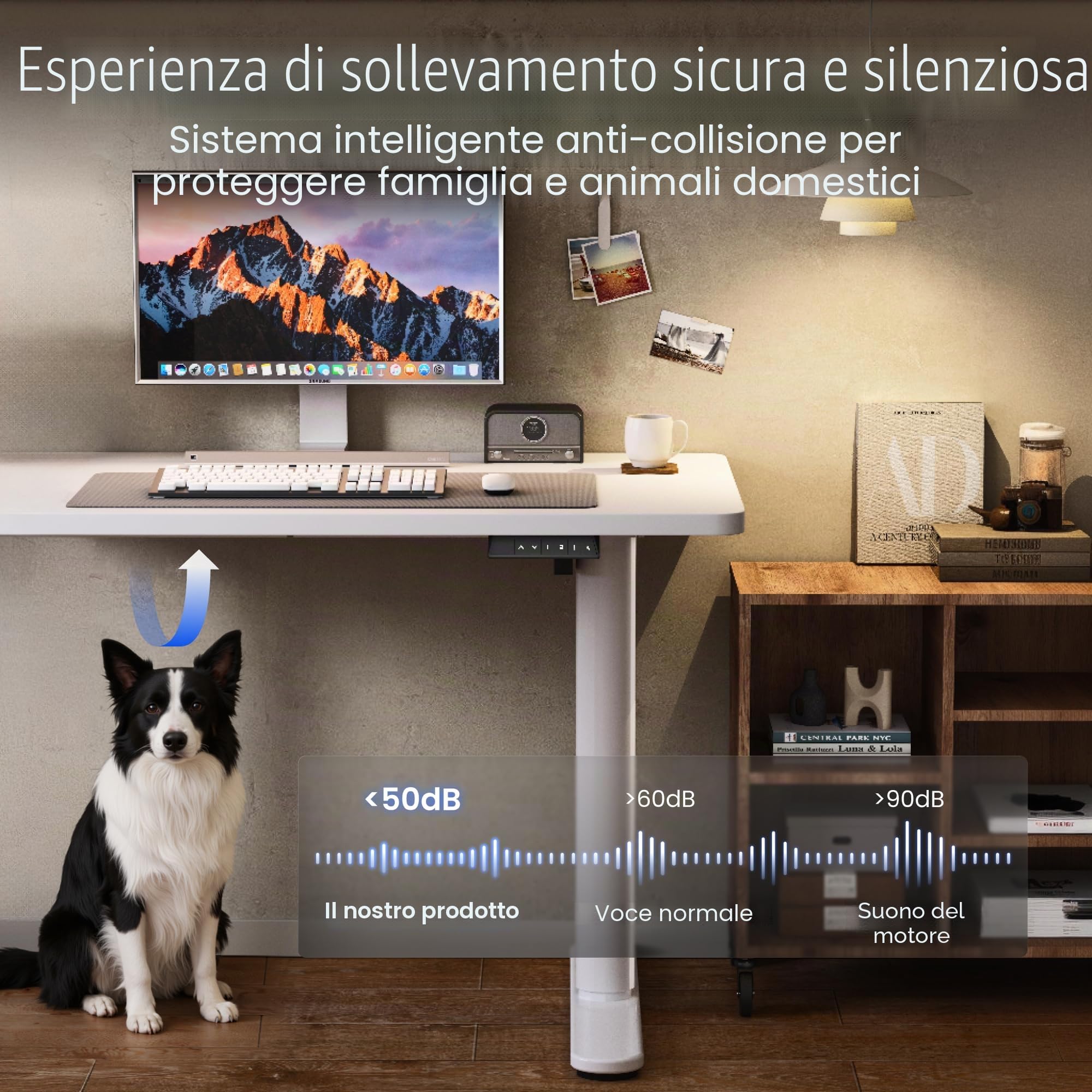 FLEXISPOT Scrivania regolabile in altezza (gambe rotonde) - Workdesk di design compatto 120 x 60 cm per ufficio domestico, piano di lavoro regolabile elettricamente con memoria e ascensore silenzioso