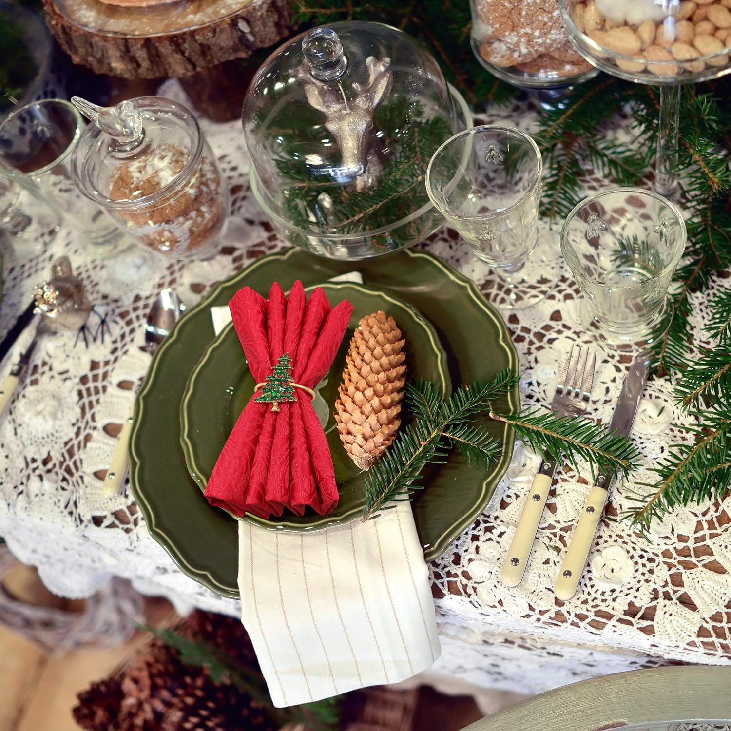 Suреr Dеаl Prоduсt WILLBOND Christmas Napkin Rings Christmas Tree Napkin Rings Holders Set for Christmas Table Wedding Holiday Dinners Parties Decoration Accessories (6) Suреr Bіg Clеаrаnсе! WILLBOND Christmas Napkin Rings Christmas Tree Napkin Rings Holders Set for Christmas Table Wedding Holiday Dinners Parties Decoration Accessories (6)