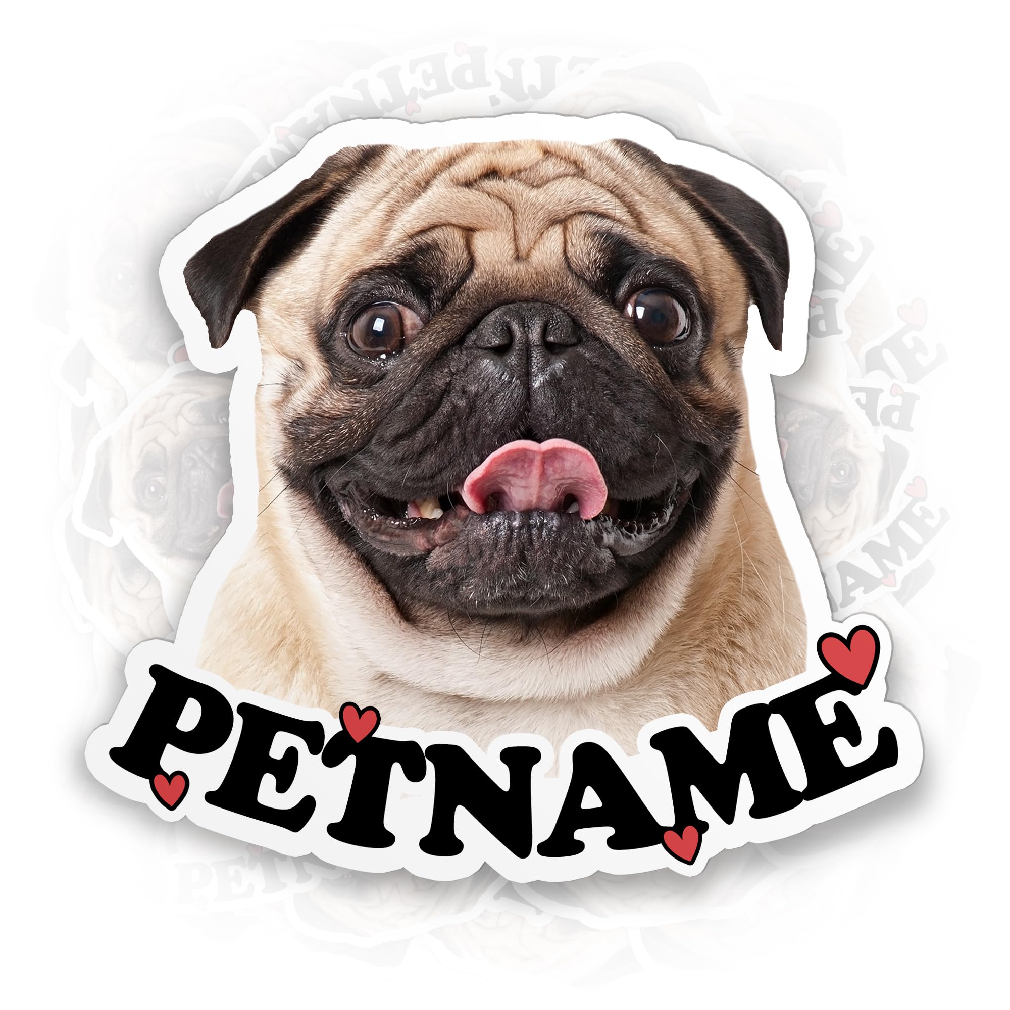 Custom Pet Portraits Sticker Using Pet Photo, Image Personalized Dog Portraits Cat Portraits Decal Waterproof Die-Cut Vinyl Stickers for Water Bottle