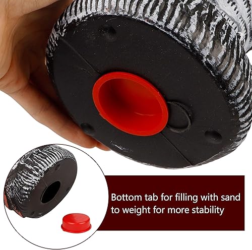 Miniatura 6 de Hausse Paquete de 2 esculturas de espantapájaros de búho falso, cabeza giratoria, búho de plástico disuasorio, repelente de plagas con cuernos de