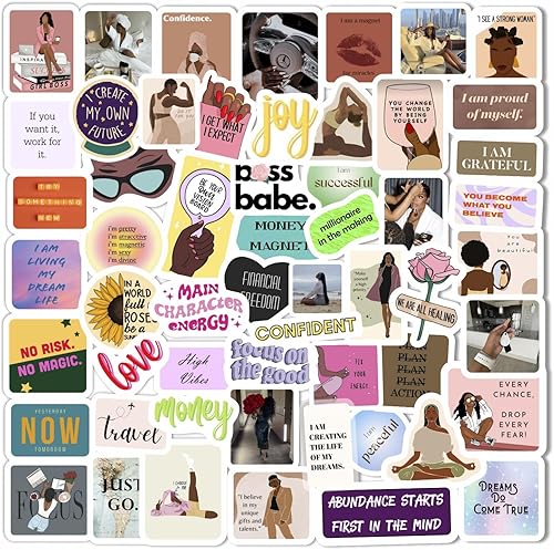 Miniatura 10 de BulbaCraft 100 calcomanías de manifestación para botella de agua y laptop, recuerdos y decoraciones de fiesta de manifestación, calcomanías de