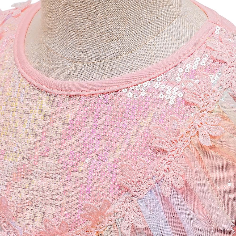 Lito Angels Deguisement Robe de Princesse Licorne Enfant Fille, Taille 2-10 ans, Bleu Arc-en-ciel - 5