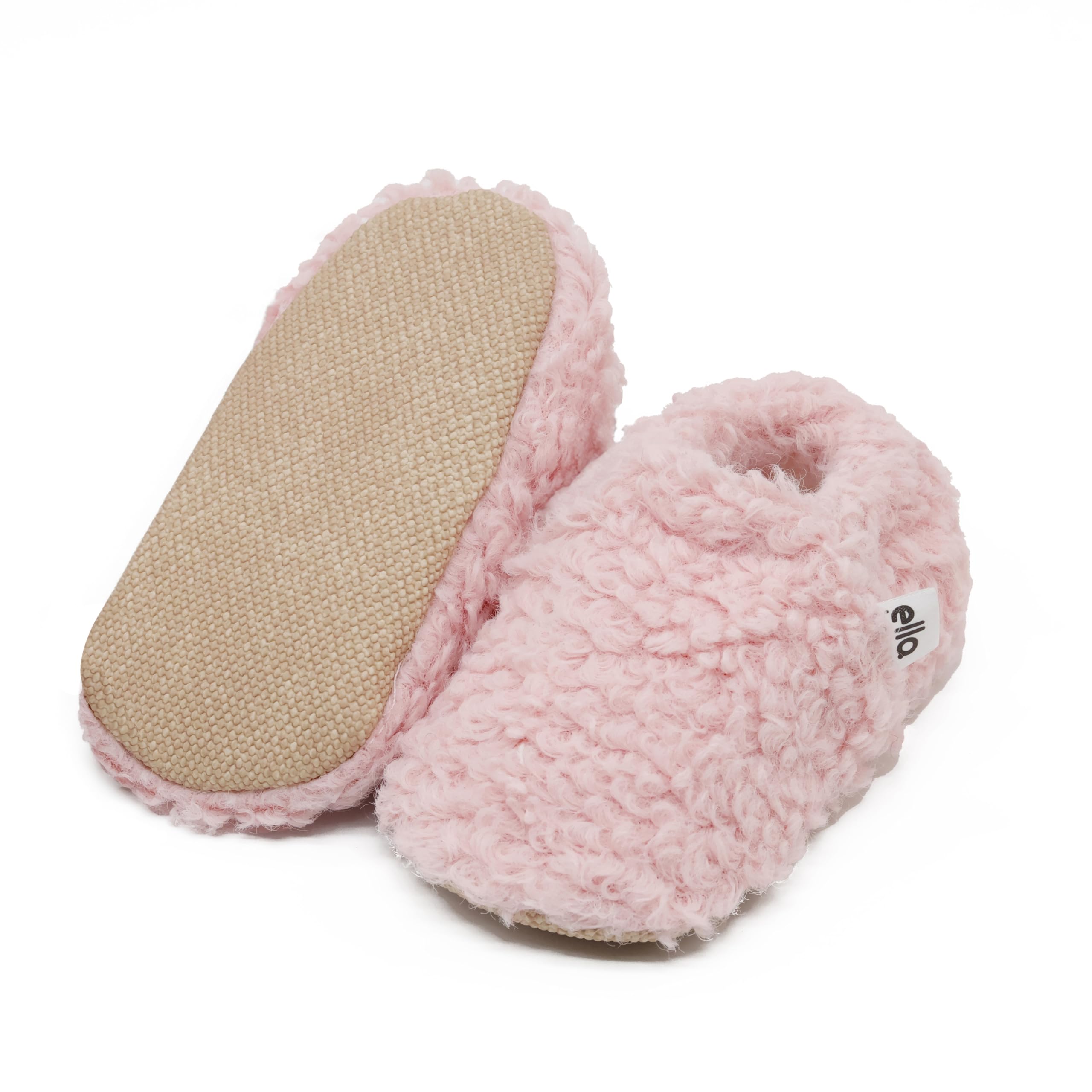 Ella Bonna Unisex Teddy Baby Booties 12-18 Months Cotton Newborn Baby Socks Slipper Toddler Shoes, Infant Girl Booties, Pink