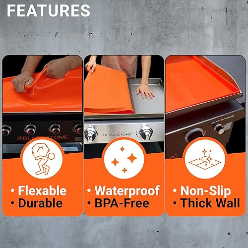 Miniatura 4 de Funda de silicona prémium para parrilla Blackstone, 36 pulgadas, resistente a la intemperie, evita el óxido, duradera, resistente al calor,