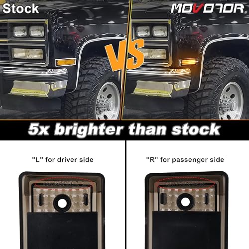 Miniatura 4 de Luces LED laterales 500% brillantes, lente ahumada, marcador lateral de guardabarros, compatible con Chevy C10 C20 C30 GMC C1500 C2500 Suburban