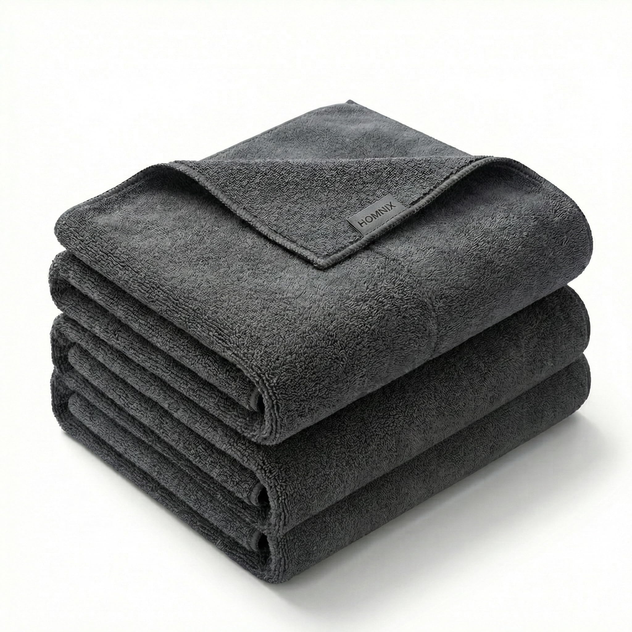 Homnix Multipurpose Microfiber Cleaning Towel Cloth || 350 GSM 40X40 Highly Absorbent Dust Lint Free Towels for All Vehicles Bike, Car, Glass Detailing, Cleaning, Washing Grey (Set of 3)-image-6