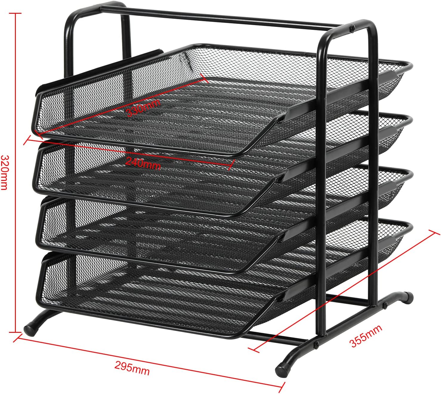 EasyPAG 4 Tier A4 Mesh in Tray Office Desk Tidy File Holder Document ...