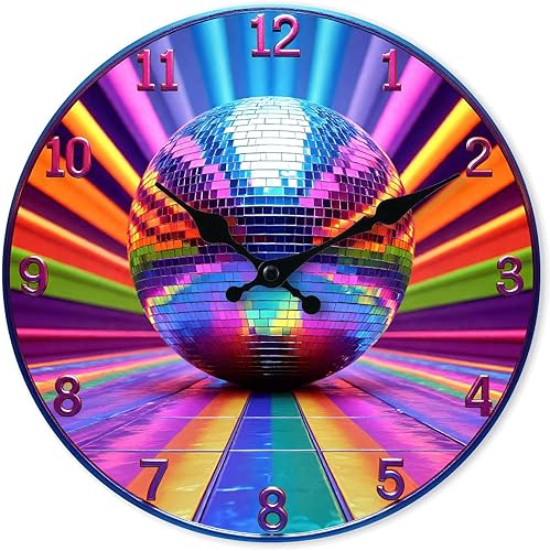 Miniatura 10 de Reloj de pared, reloj de pared retro sin tictac, funciona con pilas, relojes de pared de madera dorada para cocina, sala de estar, dormitorio,