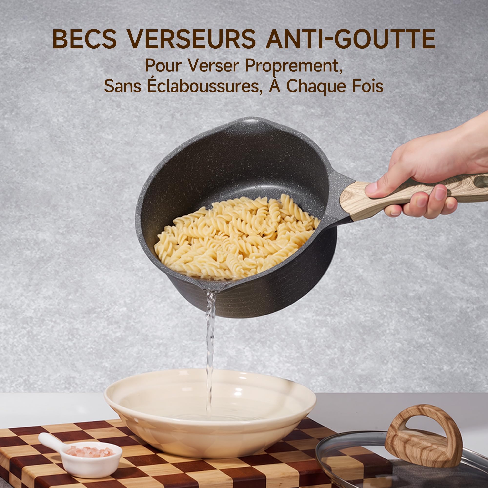 JEETEE Batterie de Cuisine Induction 23 Pièces, Lot Poêle et Casserole | Revêtement Antiadhésif Sain sans PFOA, Tous Feux, Diffusion Homogène de Chaleur, Nettoyage Facile pour Cuisine Maison