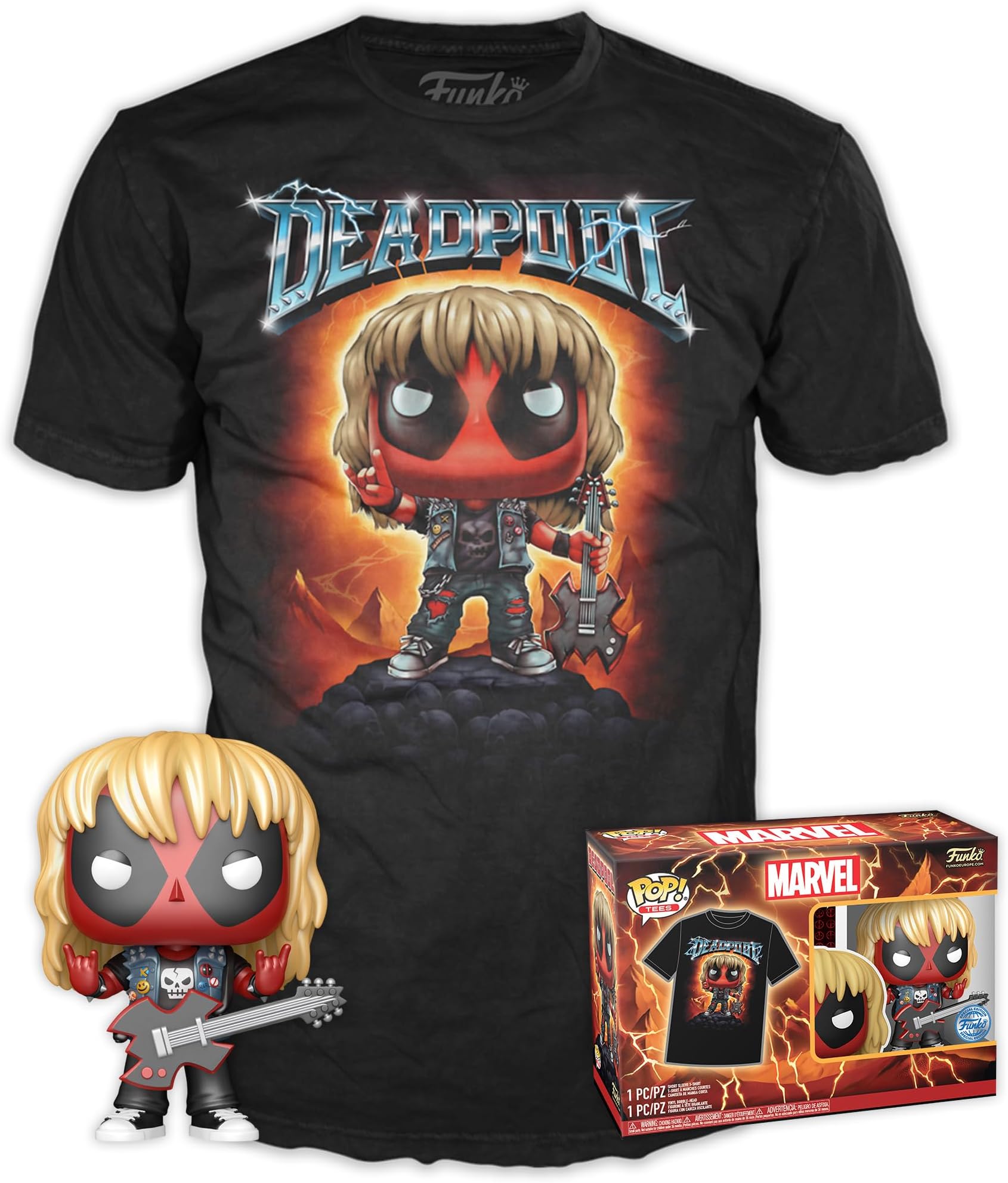 POP! & Tee: Deadpool- Heavy Metal - M