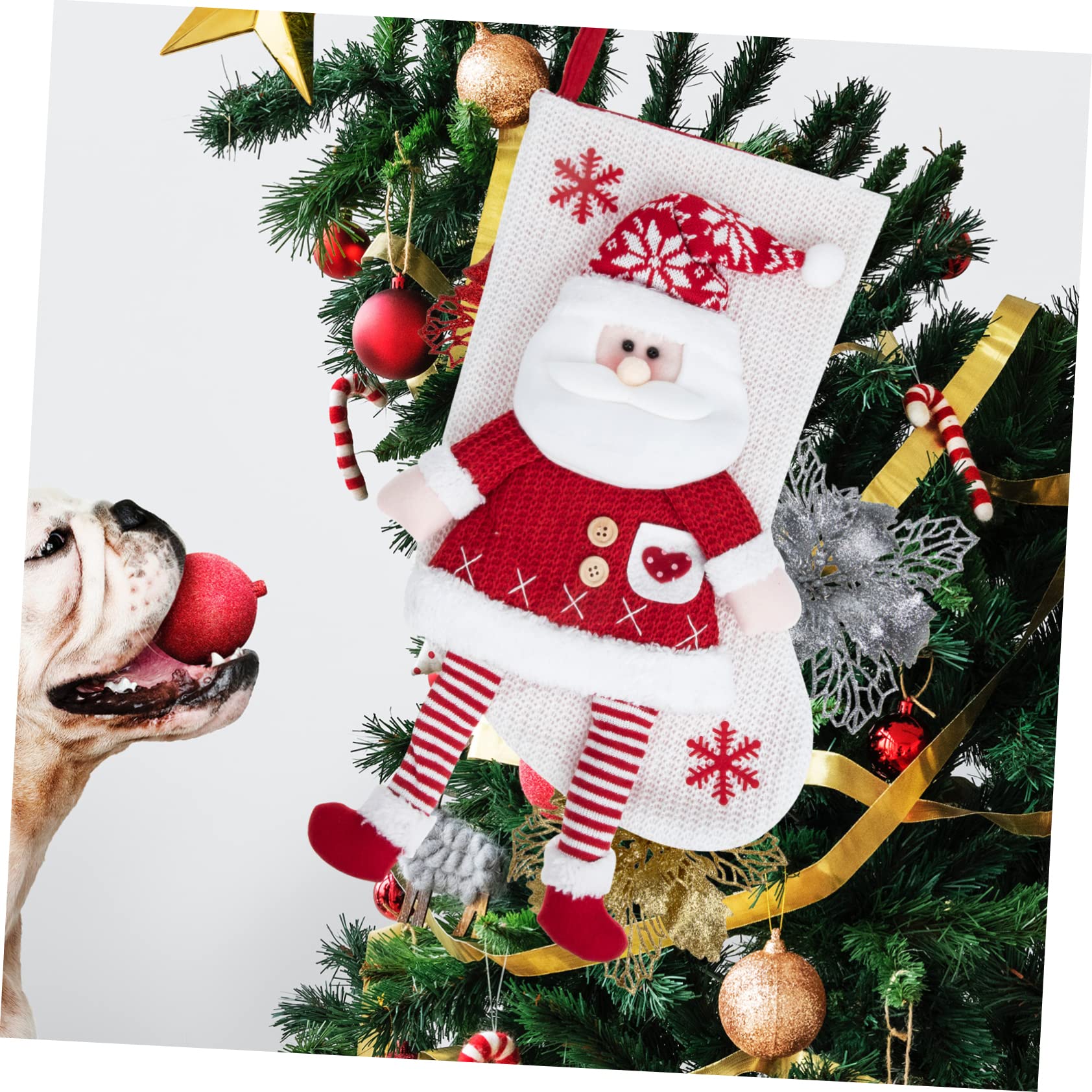 TOPBATHY 2 Pz Calzini di Caramelle Natalizie Decorazioni Natalizie Calze Natalizie Personalizzate Calza Appesa di Natale Calze di Babbo Natale Calza di Natale Tessuto a Maglia