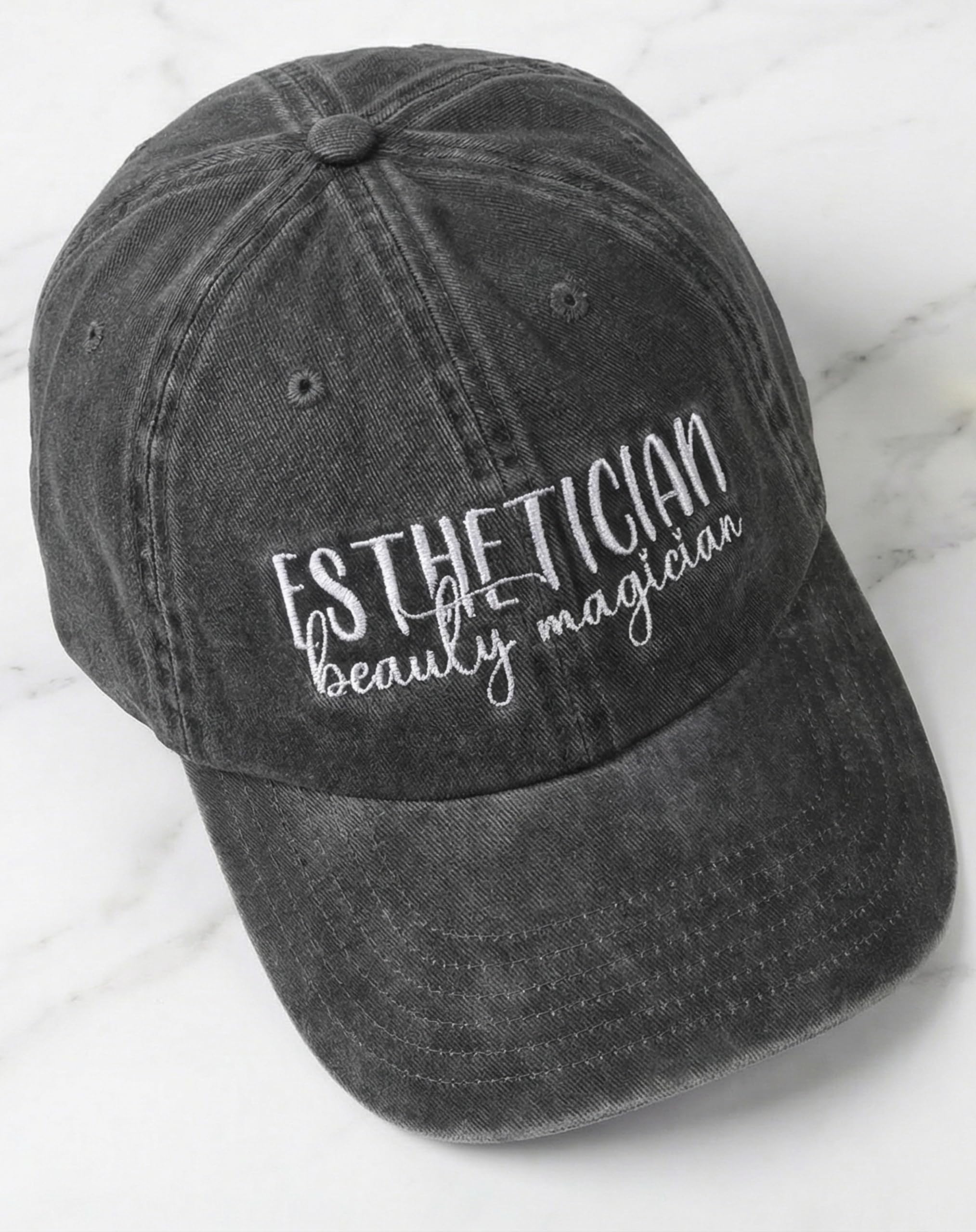InnoBeta Esthetician Gifts Cap for Women - Adjustable Vintage Washed Cotton Embroidered Hat - Gift for Magic Beauty