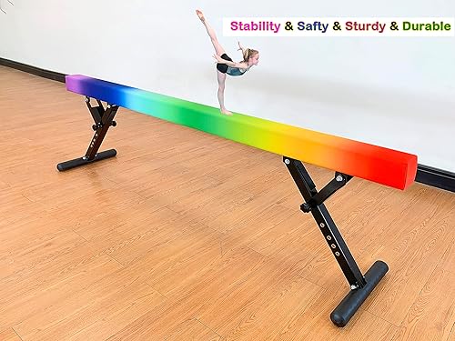 Miniatura 63 de MARFULA Viga de equilibrio ajustable de 8 pies de altura ajustable para niños y adolescentes de todos los niveles de gimnasia, equipo de gimnasia