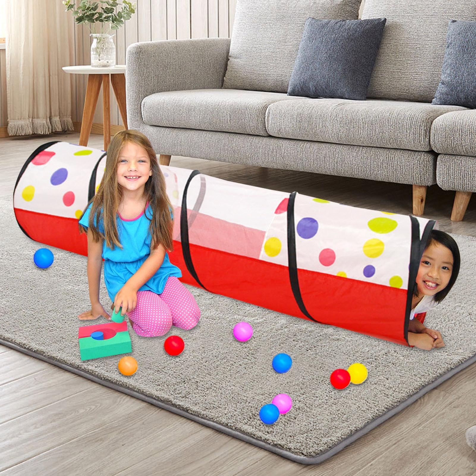 Amazon.co.jp: キッズプレイトンネル、ポータブルカラフルなベビー