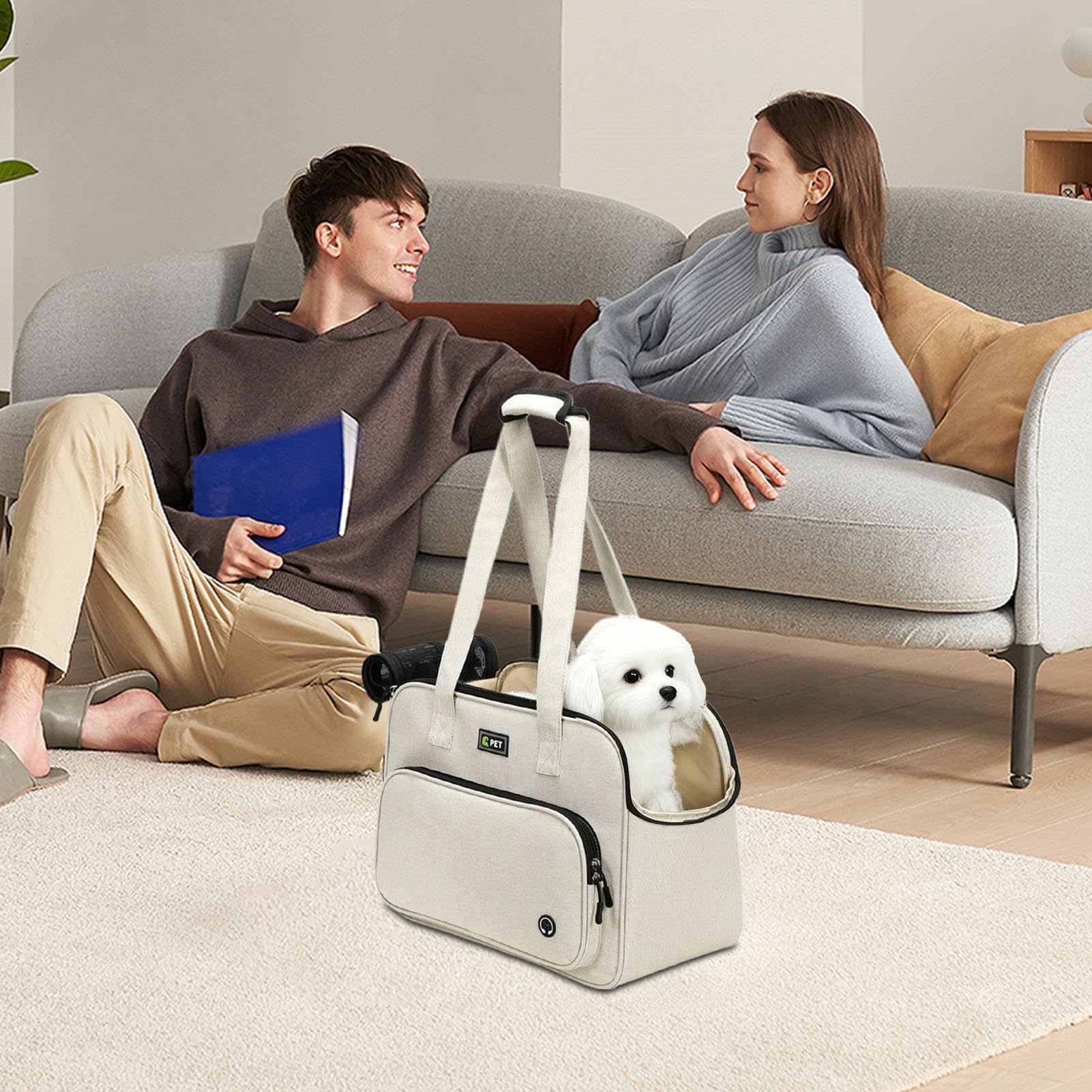 Transportín para Perros,Bolso Tote Suave con Grandes Bolsillos | Bolso De Mano Portátil para Viaje De Cachorros,para Perros Gatos Viaje Veterinario Picnic Parque Compras Paseos En Coche