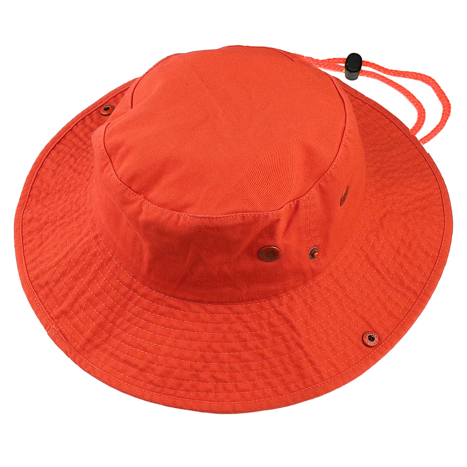 Sombrero de ala ancha para senderismo, pesca, safari, boonie, 100% algodón, protección solar UV para hombres y mujeres, actividades al aire libre, Naranja, Large/X-Large