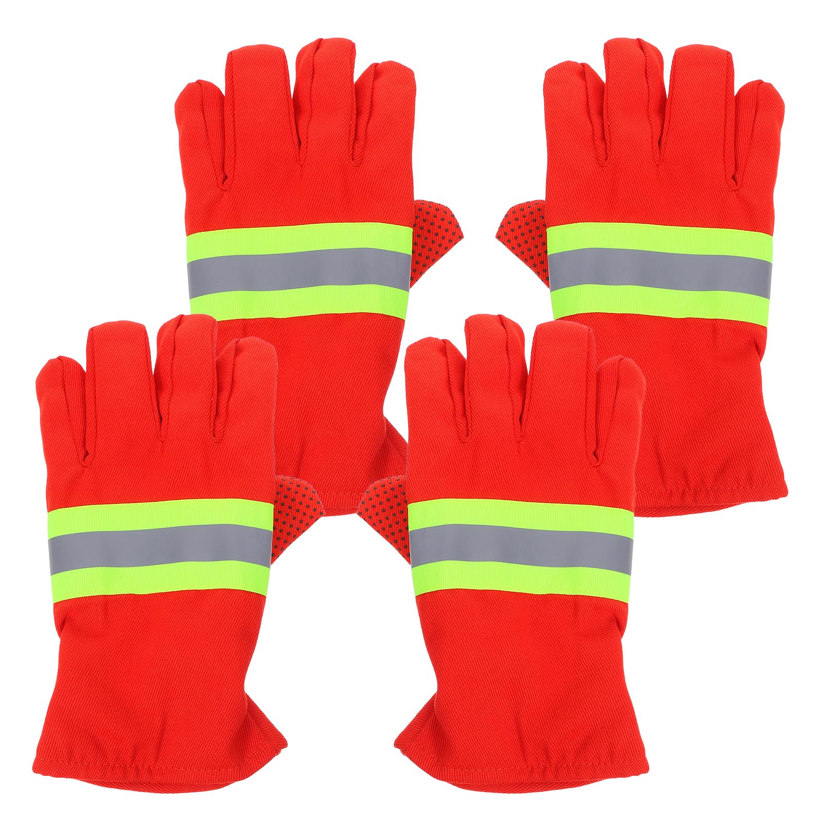 Guantes Ignífugos de Protección contra Altas Temperaturas Resistentes al Fuego para Bomberos Forro Interior Cómodo de Algodón 2 Pares para Rescate y Emergencias