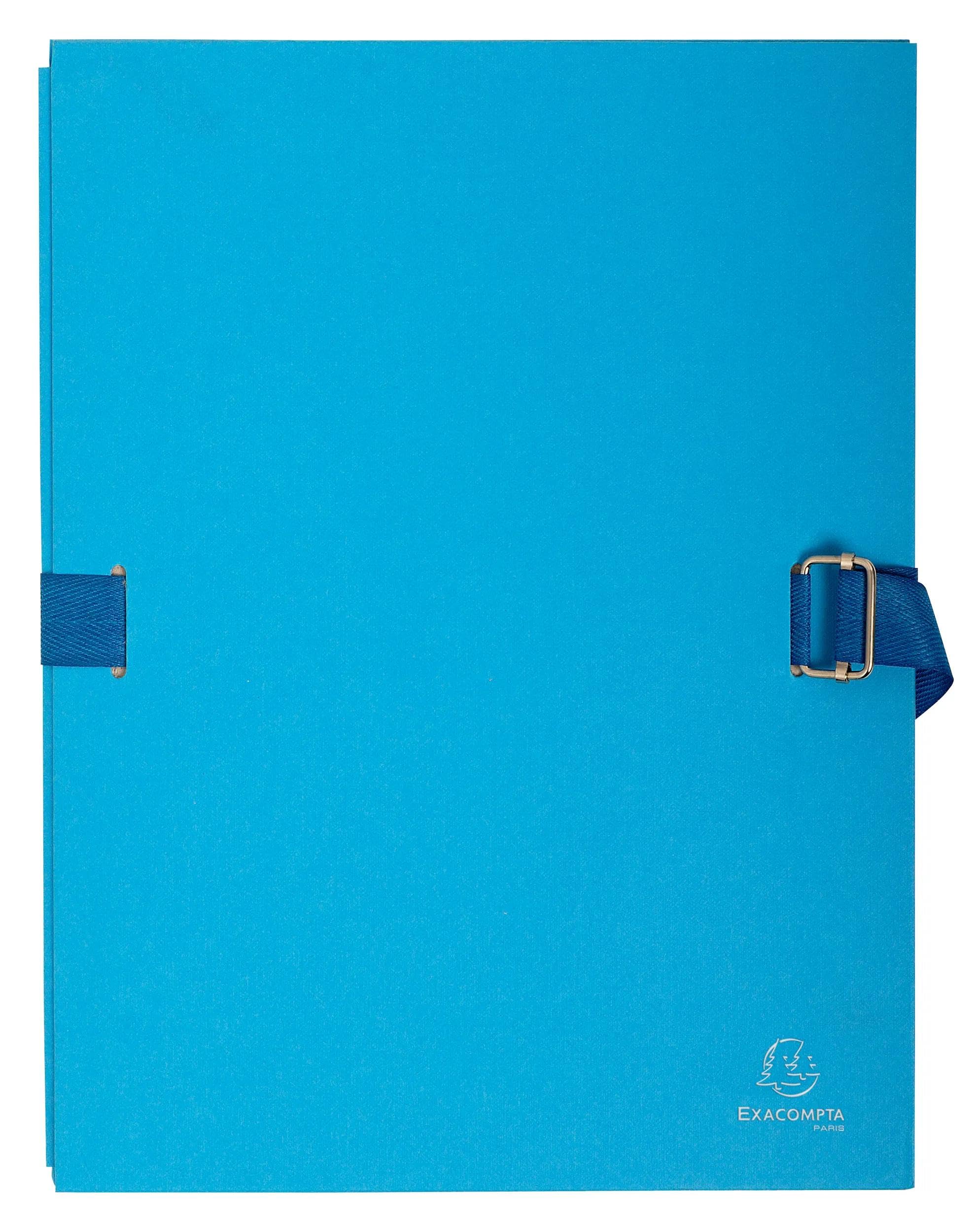 Exacompta 24 x 32 cm Expandable Folder with Coloured Canvas Paper - Light Blue
