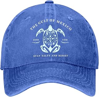Gulf of Mexico Hat Sea Turtle Hat, Gulf of Mexico Established 1550 Cap, Vintage Baseball Caps for Men Women