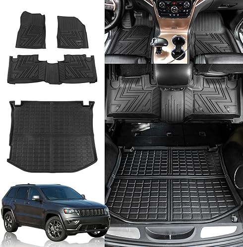 Miniatura 7 de Rongtaod Alfombrillas compatibles con Jeep Grand Cherokee 2011-2021 2022 2023 Grand Cherokee WK Tapete de maletero protector de asiento trasero,