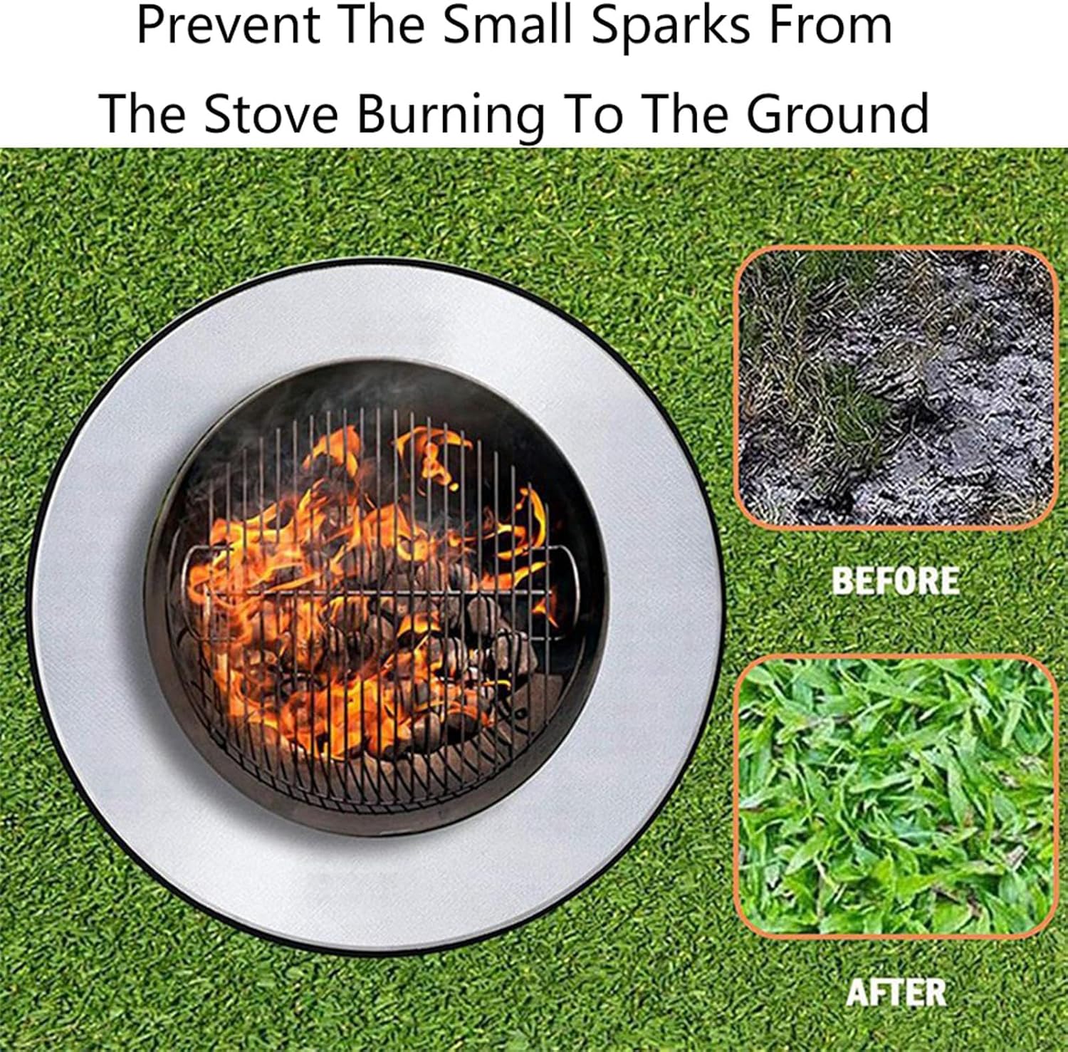 SagaSave Fire Pit Mat Fireproof Mat, Deck Protector, Fire Pit Accessories, Burn Barrel, Under Grill Mat, BBQ Mat, Patio Shield, Fire Retardant Base Pad for Outdoors(30inch/76cm)