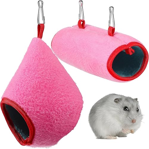 Miniatura 9 de Ipetboom Camas cálidas para hámster, 1 juego de túnel de hámster para planeador de azúcar de invierno, hamaca cálida, nidos de caracola, hámster