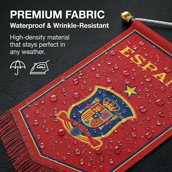 Spain Soccer Team Flag, Soccer Flag for World Cup, Double-sided Flag, Waterproof, Team Flag for Soccer Fans (Spain)
