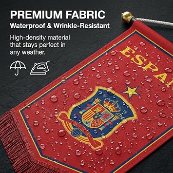 Spain Soccer Team Flag, Soccer Flag for World Cup, Double-sided Flag, Waterproof, Team Flag for Soccer Fans (Spain)