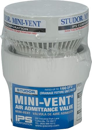 Studor 20341 Mini-Vent Air Admittance Valve with PVC Adapter