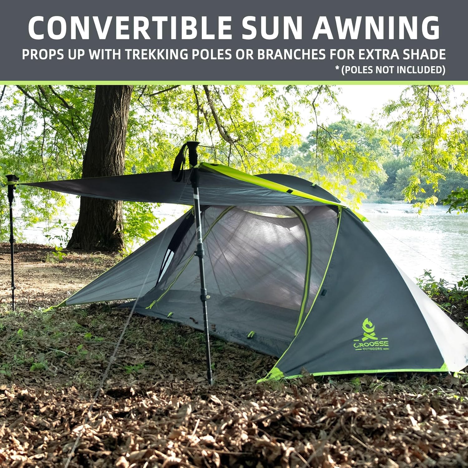 1 Person Backpacking Tent for Camping – Waterproof Windproof Camping Tents, Lightweight Single Pole Tent for Motorcycle, Hiking, Bicycle, Outdoor