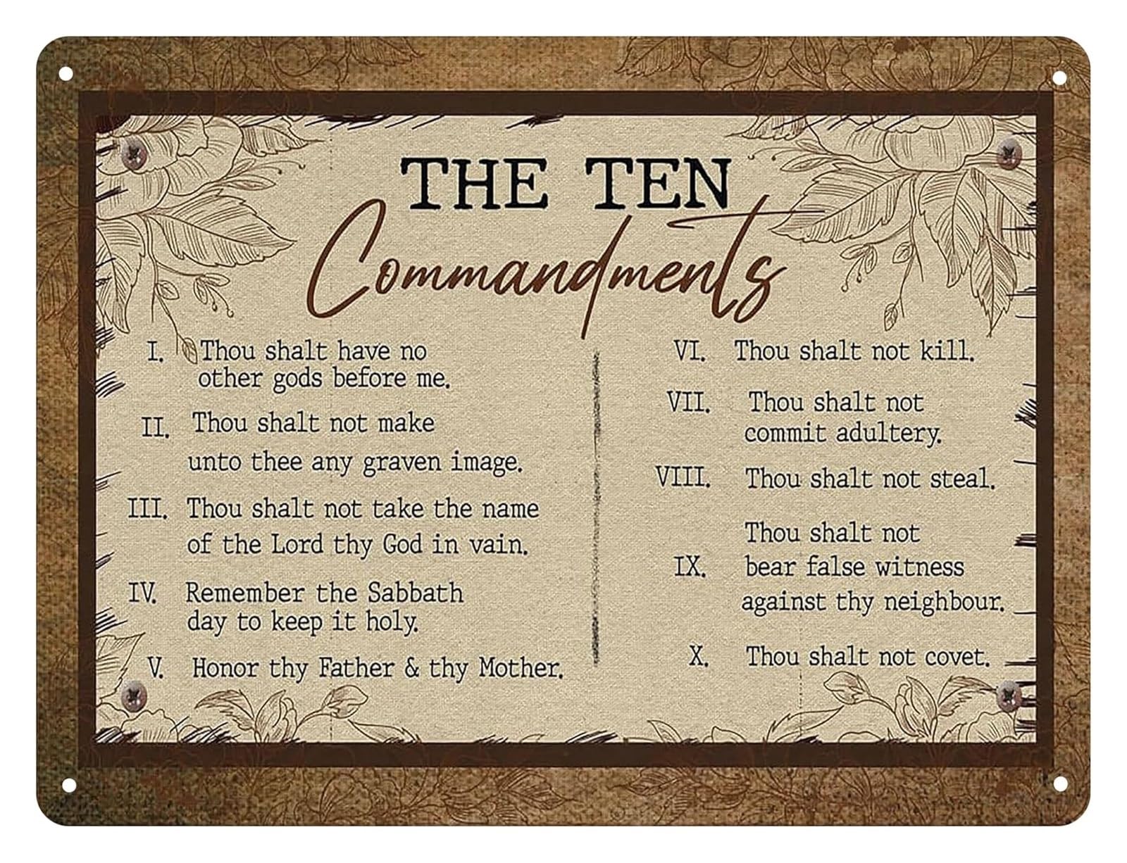 EKFBQBGW Vintage Bible Quotes Metal Tin Sign Religious Scripture Wall-Art for Christian Home Farmhouse Church Decor 8 X 12 in