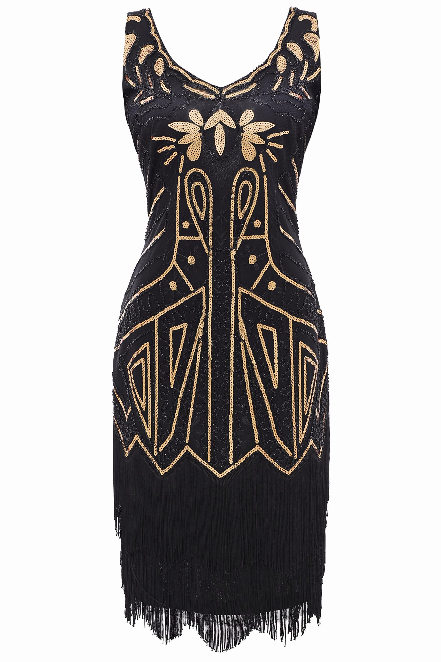BABEYOND Flapper Dresses V Neck Dress Cocktail Dress Femme