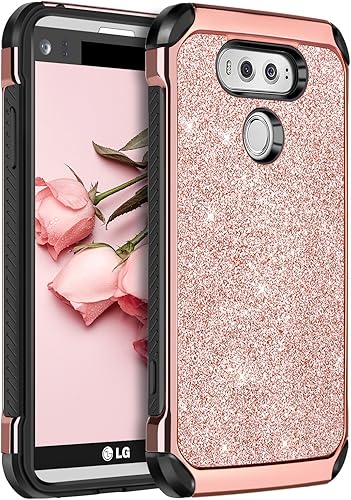 Estuche para LG V20 BENTOBEN genial estuche 2en 1delgado de policarbonato rígido híbrido laminado con fibra de carbono cromado anti rasguños aprueba