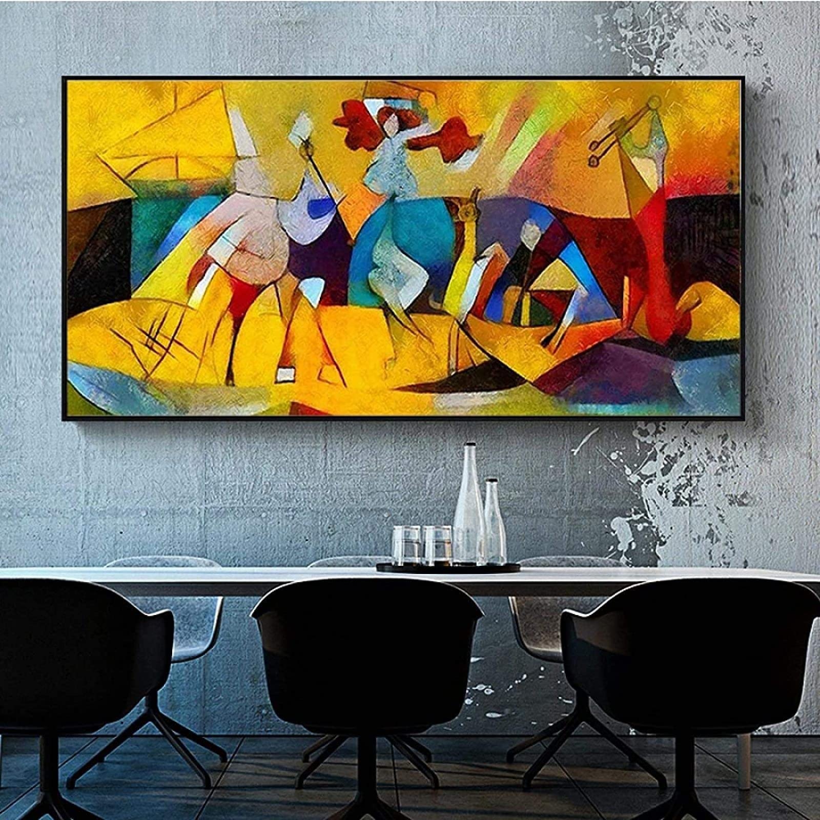 抽象画 オリジナル 作品 モダンアート インテリア デザイン 額入り ピカソ Amazon｜モダン抽象ピカソ絵画インテリアポスターとキャンバステーブル