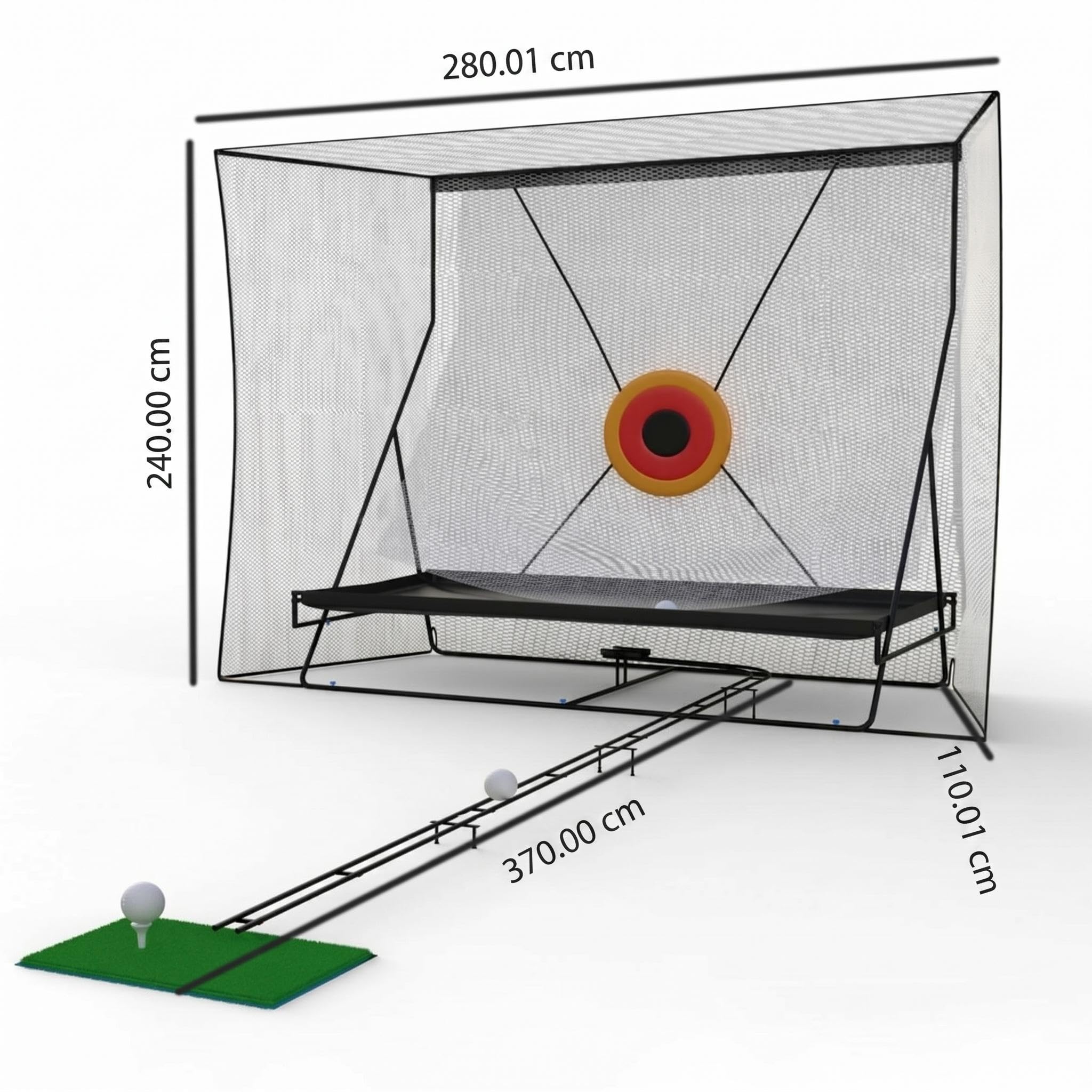 Robustes Golf Übungsnetz 2.8x2,4x1,2 m (10x8 ft)– Trainingsnetz Mit Zielscheibe & Ballfangtuch Für Driving, Chipping & Schwung – Perfekte Golf Trainingshilfe Für Indoor & Outdoor