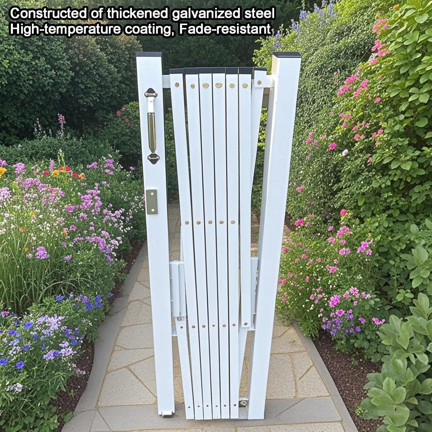 Adjustable le Metal BER with Wheels, Portable Folding Roadblock for Event Control, Ga Closure (59.1 x 98.4 inches) - Expandable Safe Fence