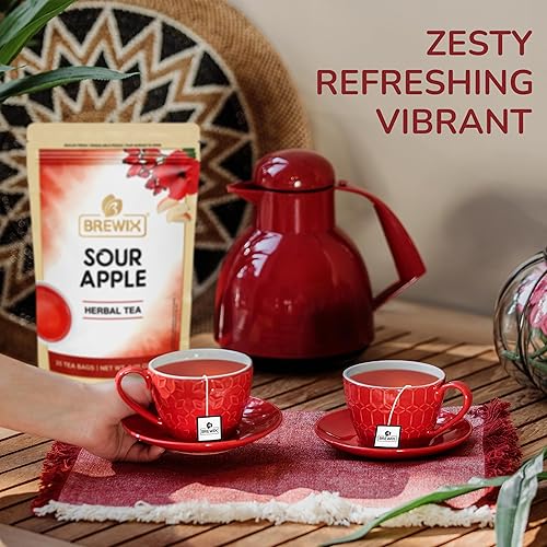 Vista 23 de BREWIX Bolsas de té de albahaca sagrada (15 bolsas de té piramidales) Camiseta con hojas de tulsi y manzanilla Sin cafeína, té de hierbas