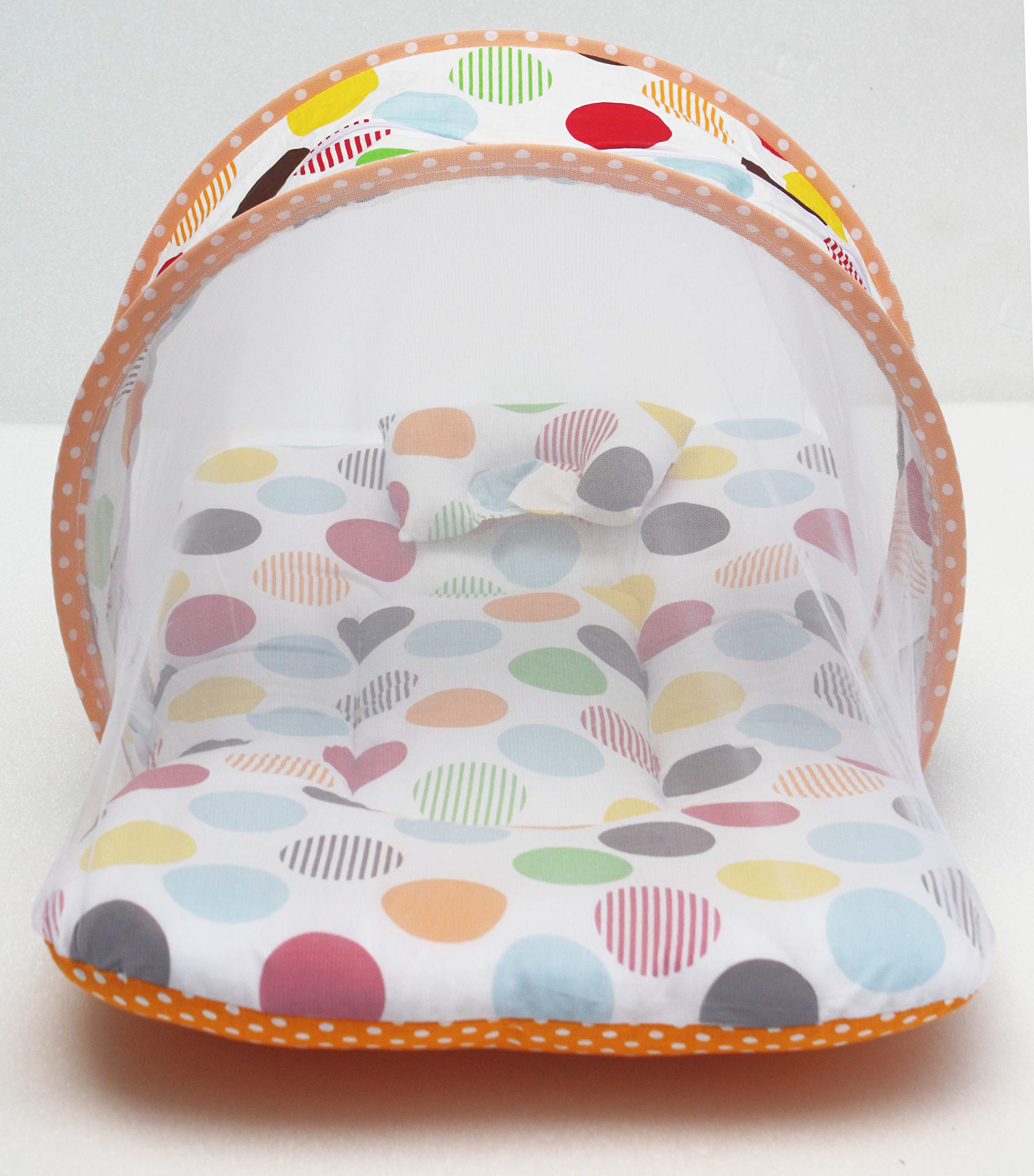 KooKyKooby 100% Cotton Toddler Mosquito and Insect Protection Net/Mattress Orange 70 * 40 cms