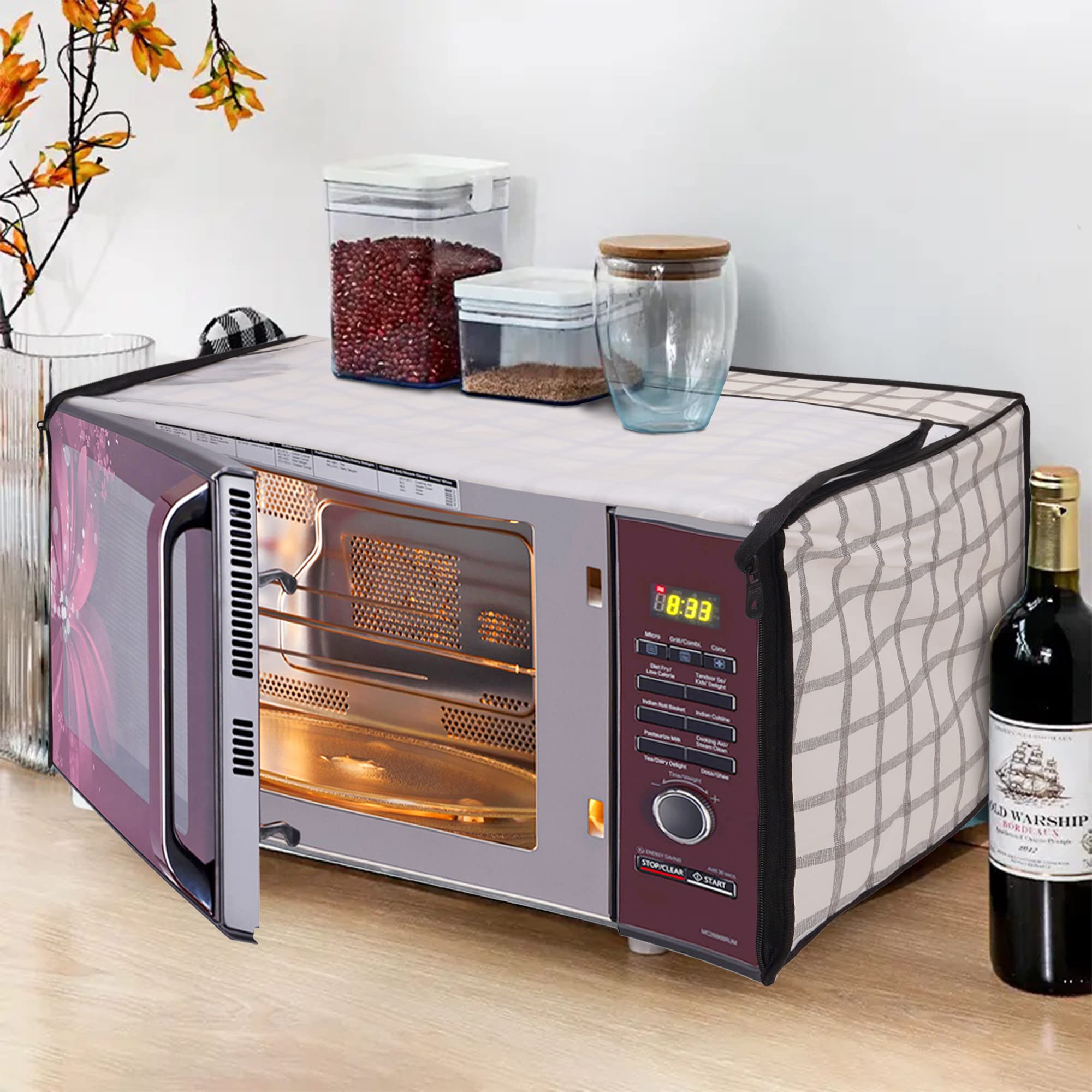 Glassiano Printed Microwave Oven Cover for IFB 25 L Convection Model (25SC4, Metallic Silver) — Amazon image 28